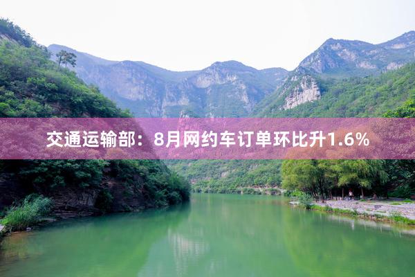 交通运输部：8月网约车订单环比升1.6%