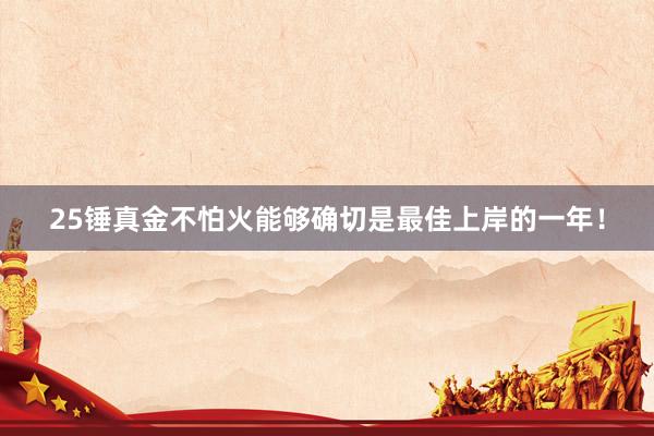 25锤真金不怕火能够确切是最佳上岸的一年！