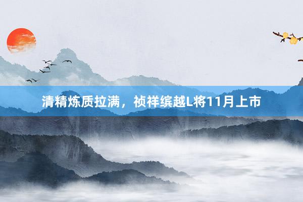 清精炼质拉满，祯祥缤越L将11月上市